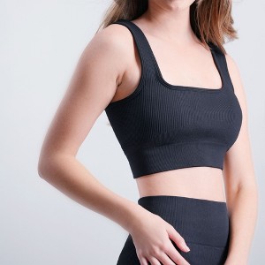 AZL1 Life Concept Bras, XL Size Ribbed Knit Sports Top with Crisscross Back for Yoga and Gym Workouts, Black, 12.2"*10.63"*0.79" - 1 of 4