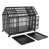 LAOTIES Heavy Duty Dog Crate,Escape-Proof Large Kennel With Lockable Wheels,Removable Trays,Front And Roof Doors,Indoor And Outdoor Use - 3 of 4