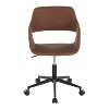 Sapphtopaz Modern Office Chair with Open Back Upholstered Height Adjustable Swivel Task Chair with Matel Base Vanity Chair for Home Office - 2 of 4