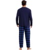 INSPIRE CHIC Men's Long Sleeve Solid Color Nightwear Casual Plaid Pattern Pajamas Set 2 Pieces - 3 of 4