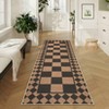 Washable Geometric Living Room Rugs, Checkered Print Soft Non Slip Bedroom Carpet, Stain Resistant Floor Cover for Dining Room Kitchen - 4 of 4
