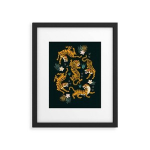 13"x19" ThirtyOne Illustrations Tiger All Around Black Framed Canvas Wall Art - Deny Designs: Modern Style, MDF Composite Frame - 1 of 4