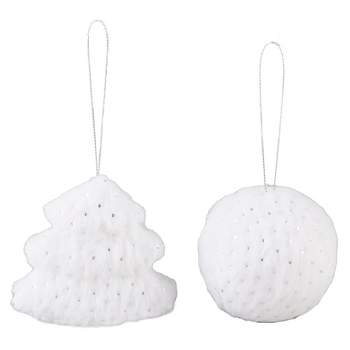 The Lakeside Collection Set of 2 Faux Fur Ornaments 2 Pieces