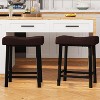Counter Height Bar Stools, 24 Inch PU Leather Barstools with Heavy Duty Metal Legs, Thick Saddle Seats Breakfast Stools for Kitchen Island, Bar - 4 of 4