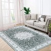 Washable Vintage Floral Print Area Rug, Soft Stain Resistant Indoor Carpet, Non-Slip Low Pile Floor Cover for Bedroom, Dining, Office - 2 of 4