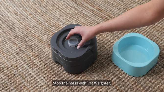 Pet Weighter Elevated Raised Weighted No-Spill Non-Slip Fillable Easy-Clean Water and Food Bowl for Dogs and Cats, 2 of 8, play video