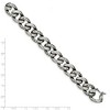 Black Bow Jewelry 14mm Stainless Steel Textured & Polished Curb Chain Bracelet, 8.5 Inch - 4 of 4