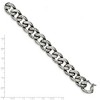 Black Bow Jewelry 14mm Stainless Steel Textured & Polished Curb Chain Bracelet, 8.5 Inch - image 4 of 4