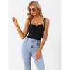 Allegra K Women's Sleeveless Sweetheart Neck Y2K Basic Clubwear Bodysuits Tank Top - 2 of 4
