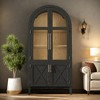 Infurnic Decorative Storage Cabinets,Tall Arched Cabinet with Adjustable Shelves, Modern Bookcase for Living Room Dining Room, Black, 36"*17.5"*74.3" - 3 of 4