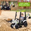 Ride on Excavator Bulldozer, 12V Kids Electric Vehicle with Remote Control, Front Loader, Digger, Horn, Adjustable Seat, Excavator Ride on Car Toy - 4 of 4