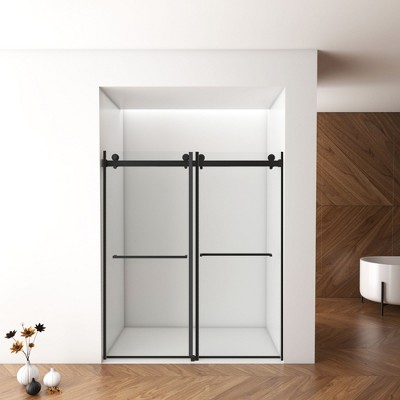 NicBex Shower Door 70"H Frameless Shower Doors Double Sliding Shower Door with 5/16" (8mm) Laminated Glass Premium Tempered Glass Door