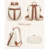 Backpack Purse for Women, PU Leather Anti-theft Backpack, Ladies Convertible Satchel Bags, Shoulder Bag for Travel, Work, Trip, Brown+Beige - 3 of 4