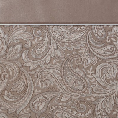 Charlotte Blue and Brown Jacquard Paisley Shower Curtain