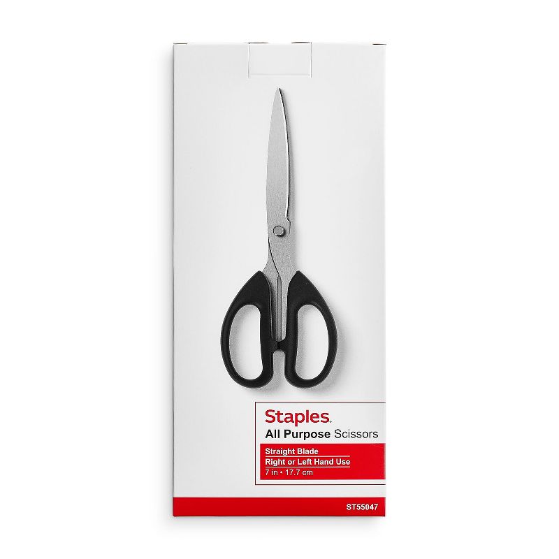 TRU RED Staples 7" Pointed Tip Stainless Steel Scissors Straight Handle Right & Left Handed, 4 of 5