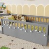 Full Size Floor Bed Frame with High Rails, Light and Storage Shelf - 3 of 4