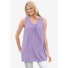 Woman Within Plus Size Perfect Sleeveless Shirred V-Neck Tunic - 4 of 4