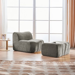 KWPZQEB Lazy Chair with Ottoman, Modern Large Accent Sofa Chair, Fabric Single Sofa Chair, Reading Chair Leisure Sofa Recliner for Apartment - 1 of 4