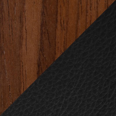 Gianna 26" Walnut and Black Faux Leather Swivel Counter Stools