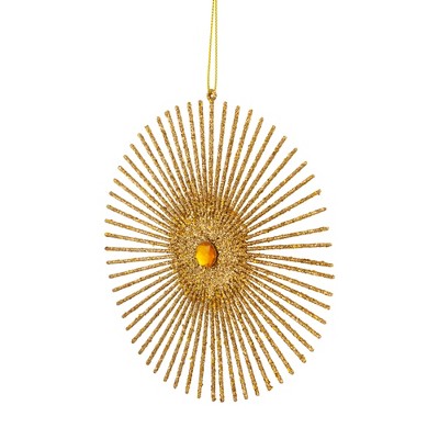 6" Gold Glittered Snowflake Christmas Ornament