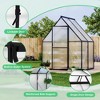 6X4FT Polycarbonate Greenhouse, Heavy Duty Aluminum Walk-In Greenhouses with Adjustable Roof Vent, Outdoor Plant Greenhouse for Garden - 4 of 4