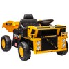 Qaba Kids Ride on Dump Truck, 12V Ride on Electric Car UTV w/ Electric Dump Bed, Shovel, Spring Suspension Wheels, Music Player & Headlights - 4 of 4