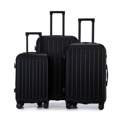 BEAFUP 20"/24"/28" 3 pcs/set in ABS Spinner Wheel Luggage, Carry on Suitcase, with Cup Holder & USB Port