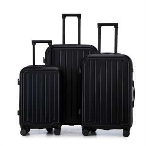 BEAFUP 20"/24"/28" 3 pcs/set in ABS Spinner Wheel Luggage, Carry on Suitcase, with Cup Holder & USB Port - 1 of 4