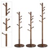 VASAGLE Solid Wood Coat Rack, Wood Hall Tree  with 7 Rounded Hooks Dark Walnut - 4 of 4