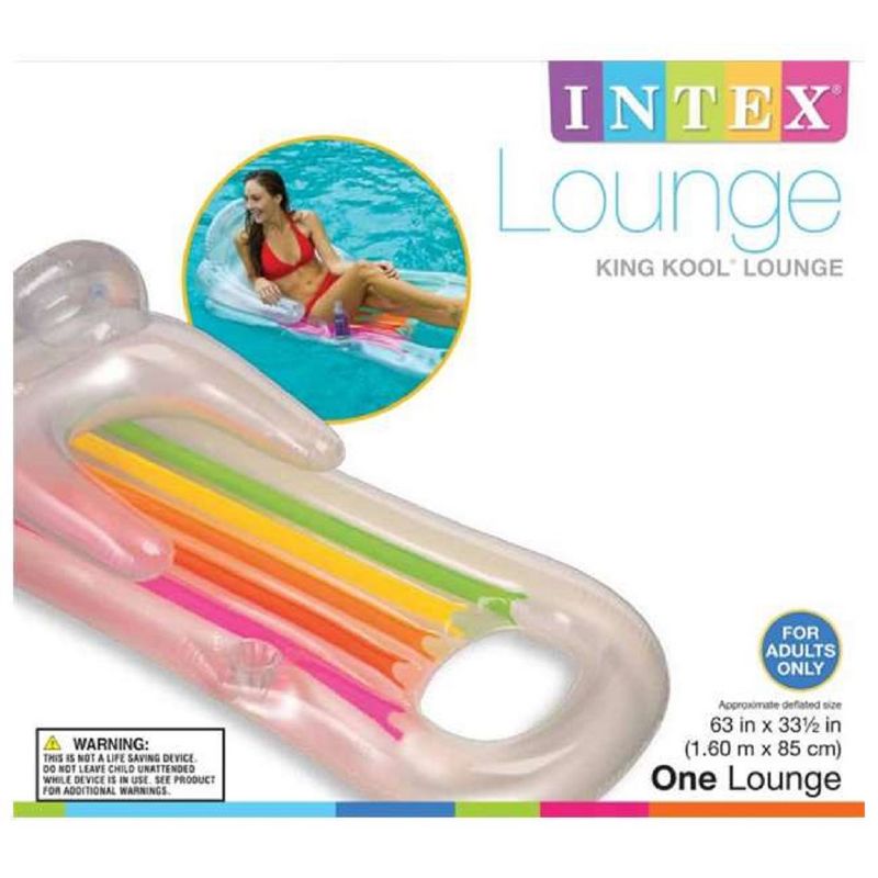 Intex 58802EP Inflatable King Kool Swimming Pool Lounge Raft in Silver-2 Pack, 3 of 4
