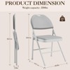 PU Leather Folding Chair Set of 4, Foldable Party Chairs with Non-Slip Feet Pads, Portable Stackable Seat, Metal Frame for Home, Office, Kitchen - 3 of 4
