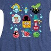 Girls' - Spongebob Squarepants - Spongebob: The Search For Squarepants Grid Fit & Flair Cap Sleeve Graphic Dress - 2 of 4