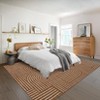 Modern Machine Washable Abstract Area Rug Non Slip Non Shedding Soft Striped Floor Cover Low Pile Foldable Accent Indoor Rug for Living Room Bedroom - 3 of 4