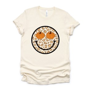 Simply Sage Market Pumpkin Leopard Smiley Short Sleeve Tee - 1 of 4