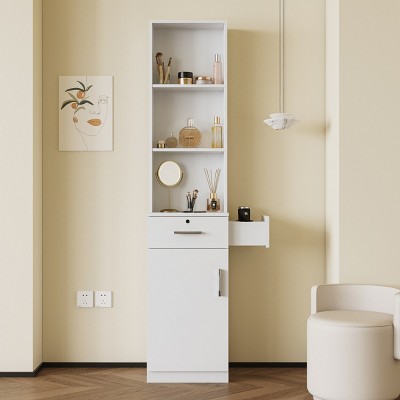 Salon Station Cabinet, Barber Shop Storage Unit with Drawer and Hair Dryer Holder for Beauty Salon or Home – The Pop Home