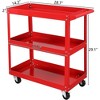 Tool Cart on Wheels, 3 Tier Rolling Mechanic Tool Cart, Heavy Duty Steel Utility Cart w/Lockable Wheels - 3 of 4