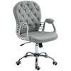 Vinsetto Vanity Middle Back Office Chair Tufted Backrest Swivel Rolling Wheels Task Chair with Height Adjustable Comfortable with Armrests - 4 of 4