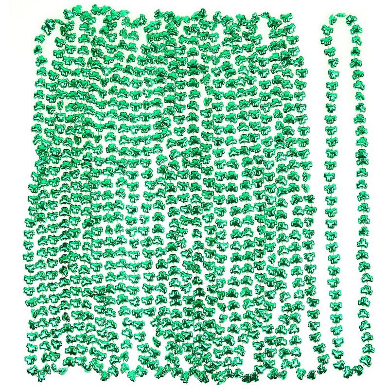 Skeleteen Shamrock Beaded Necklaces - Green - 12 Pack, 1 of 6