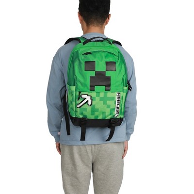 Minecraft Creeper & Pickax Green Adult 17.5" Backpack — фото 5