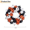CuisinSmart 18" Halloween Artificial Garland, Wreath Decoration, Pumpkin Wreath for Home, Porch, Wall - 3 of 4