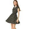 Allegra K Women's Boho Crossover V Neck Petal Sleeves Belted Floral Flowy Dress - 3 of 4