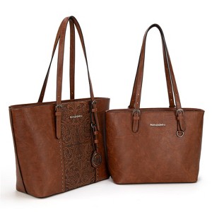 Generic Tote Bag for Women Vegan Leather Purse and Handbags Set Embossed Collection Purse - 1 of 4