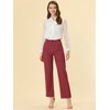 INSPIRE CHIC Women's Plaid Elastic Waist Casual Work Office Long Pants - 3 of 4
