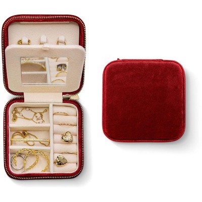 Benevolence LA Plush Velvet Travel Jewelry Box Organizer