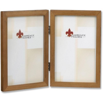 Lawrence Frames 766046D Nutmeg Wood 4x6 Hinged Double Picture Frame