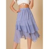 INSPIRE CHIC Women's Tiered Elastic Waist A-Line Chiffon Skirts - 2 of 4