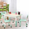 Toddler Table and Chair Set, Height Adjustable Kids Table and Chair Set of 4, Toddler Table for Reading, Drawing, Eating, for Ages Over 3 - 3 of 4