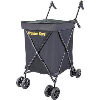 dbest products Cruiser Cart Urban 360 Folding Shopping Grocery Collapsible Laundry Basket on Wheels Foldable Utility