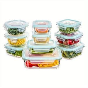 Vtopmart 10 pcs Glass Food Storage Containers with Lids,Leak Proof, Airtight Glass Lunch Bento Boxes for Microwave, Oven, Freezer And Dishwasher - 1 of 4
