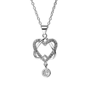 Amy and Annette 18K White Gold Heart Pendant Necklace with crystals from Swarovski - 1 of 4